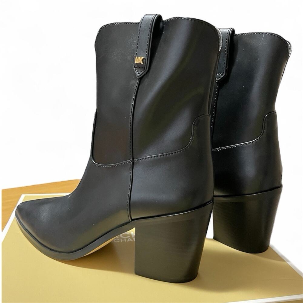 Michael Kors NIB Waverly Western Mid Calf Booties Black - Size 10